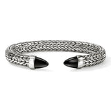 Sterling Silver and Black Onyx Spear 50 Flex Cuff Bracelet