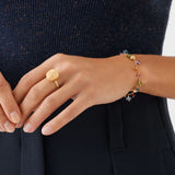 18K Yellow Gold Africa Single-Strand Mixed Gemstone Bracelet