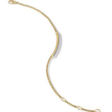 Petite Pavé Bar Bracelet in 18K Yellow Gold with Blue Sapphires, 1.7mm