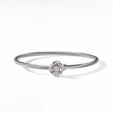 Infinity Bracelet in Sterling Silver with Diamonds, 3mm