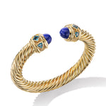 Renaissance® Cablespira Bracelet in 18K Yellow Gold with Lapis and Hampton Blue Topaz, 9mm