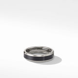 Beveled Band Ring in Grey Titanium with Black Titanium, 6mm