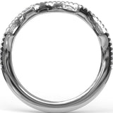 14K Yellow Gold White Diamond Pave Wedding Band Ring