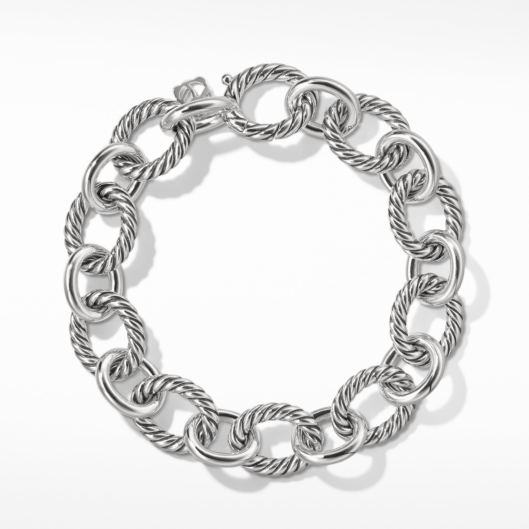Oval Link Chain Bracelet in Sterling Silver, 12mm