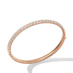 Sculpted Cable Bangle Bracelet in 18K Rose Gold with Diamonds, 4.6mm