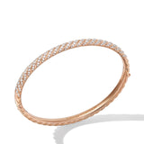 Sculpted Cable Bangle Bracelet in 18K Rose Gold with Diamonds, 4.6mm
