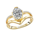 14K Yellow Gold Split Shank Semi-Mount Diamond Engagement Ring