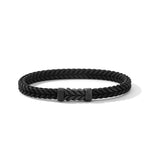 Chevron Bracelet in Black Rubber with Black Titanium, 6mm