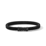 Chevron Bracelet in Black Rubber with Black Titanium, 6mm