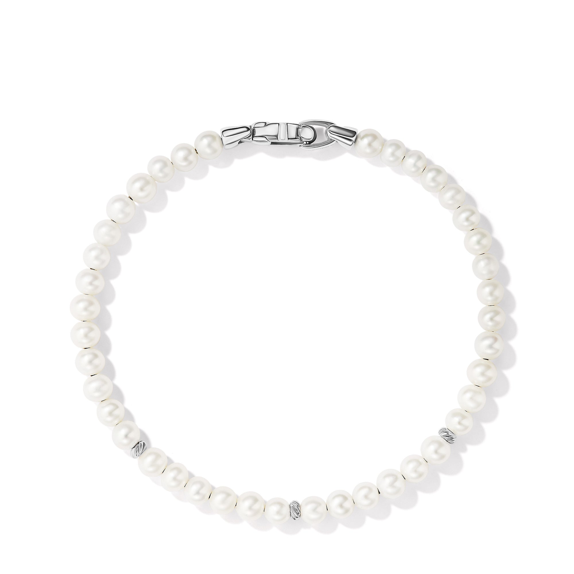 Bijoux Spiritual Beads Bracelet with Pearls and Sterling Silver, 4mm