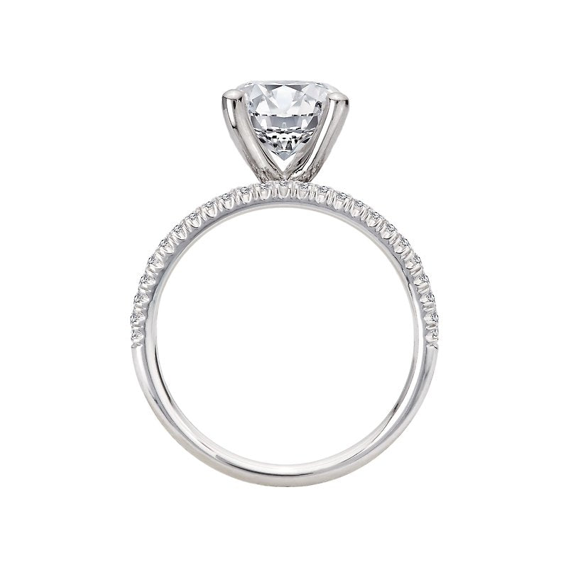 14K White Gold Split Row Semi-Mount Engagement Ring