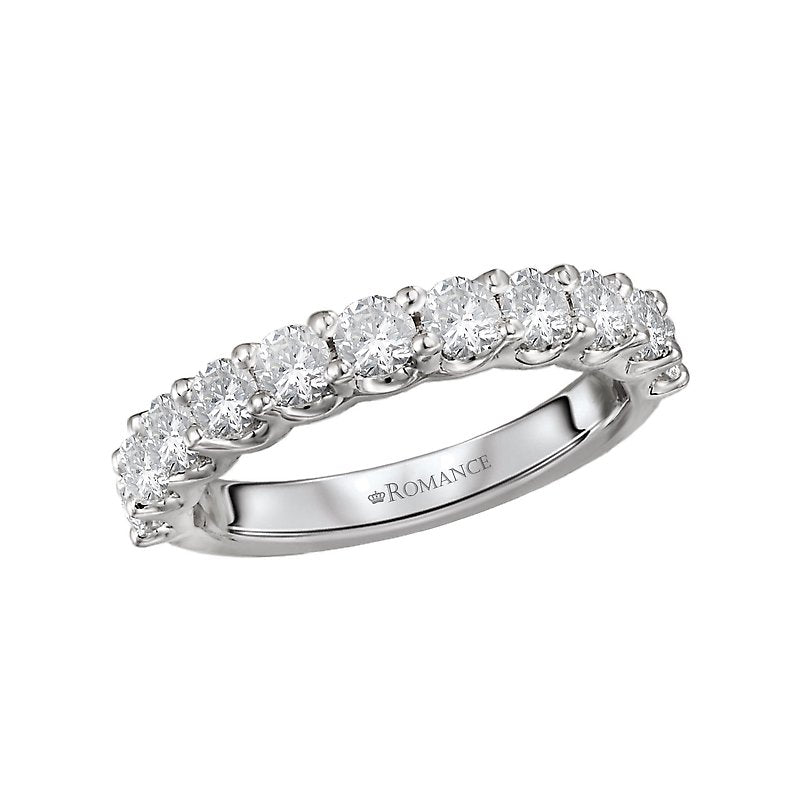 14K White Gold Diamond Wedding Band