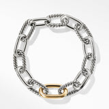 DY Madison® Chain Bracelet in Sterling Silver with 18K Yellow Gold, 11mm