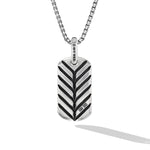 Chevron Tag in Sterling Silver with Lapis Lazuli, 27mm