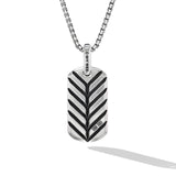 Chevron Tag in Sterling Silver with Lapis Lazuli, 27mm