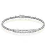 Woven Diamond Bracelet in White Gold