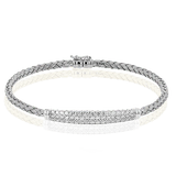Woven Diamond Bracelet in White Gold