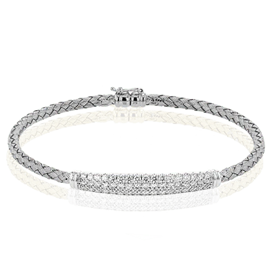 Woven Diamond Bracelet in White Gold