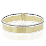Two-Toned Bangle Bracelet with Diamonds