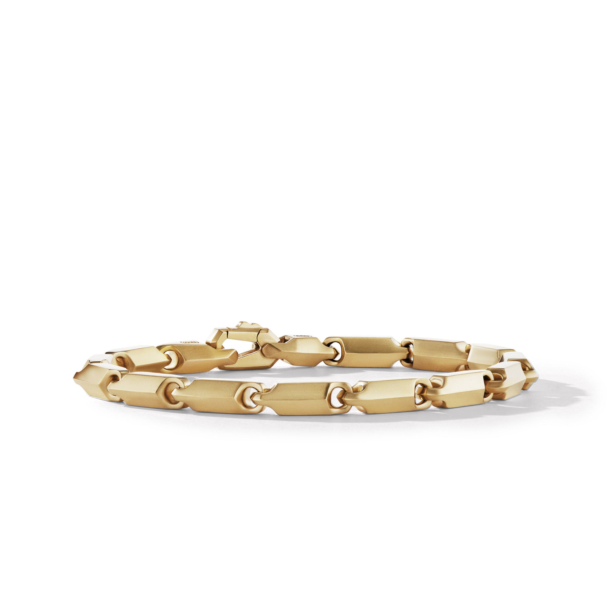 Faceted Link Bracelet in 18K Yellow Gold, 6mm