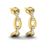 Reina Petite Interlocked Diamond Hoop Earrings in 18K Yellow Gold