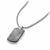 Chevron Tag in Sterling Silver with Meteorite, 35mm