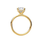 14K Yellow Gold Diamond Semi- Mount Hidden Halo Engagement Ring