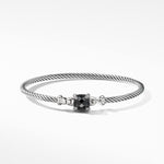 Chatelaine® Bracelet in Sterling Silver with Black Onyx and Diamonds, 3mm
