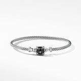Chatelaine® Bracelet in Sterling Silver with Black Onyx and Diamonds, 3mm