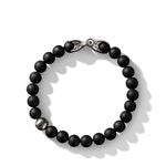 Spiritual Beads Bracelet in Sterling Silver with Black Onyx and Pavé Black Diamond Accent, 8mm
