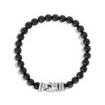 Spiritual Beads Bracelet in Sterling Silver with Black Onyx, 6mm