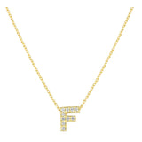 18K Yellow Gold Tiny Treasures “F” Love Letter Pendant Necklace