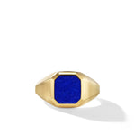 Streamline® Signet Ring in 18K Yellow Gold with Lapis, 14mm