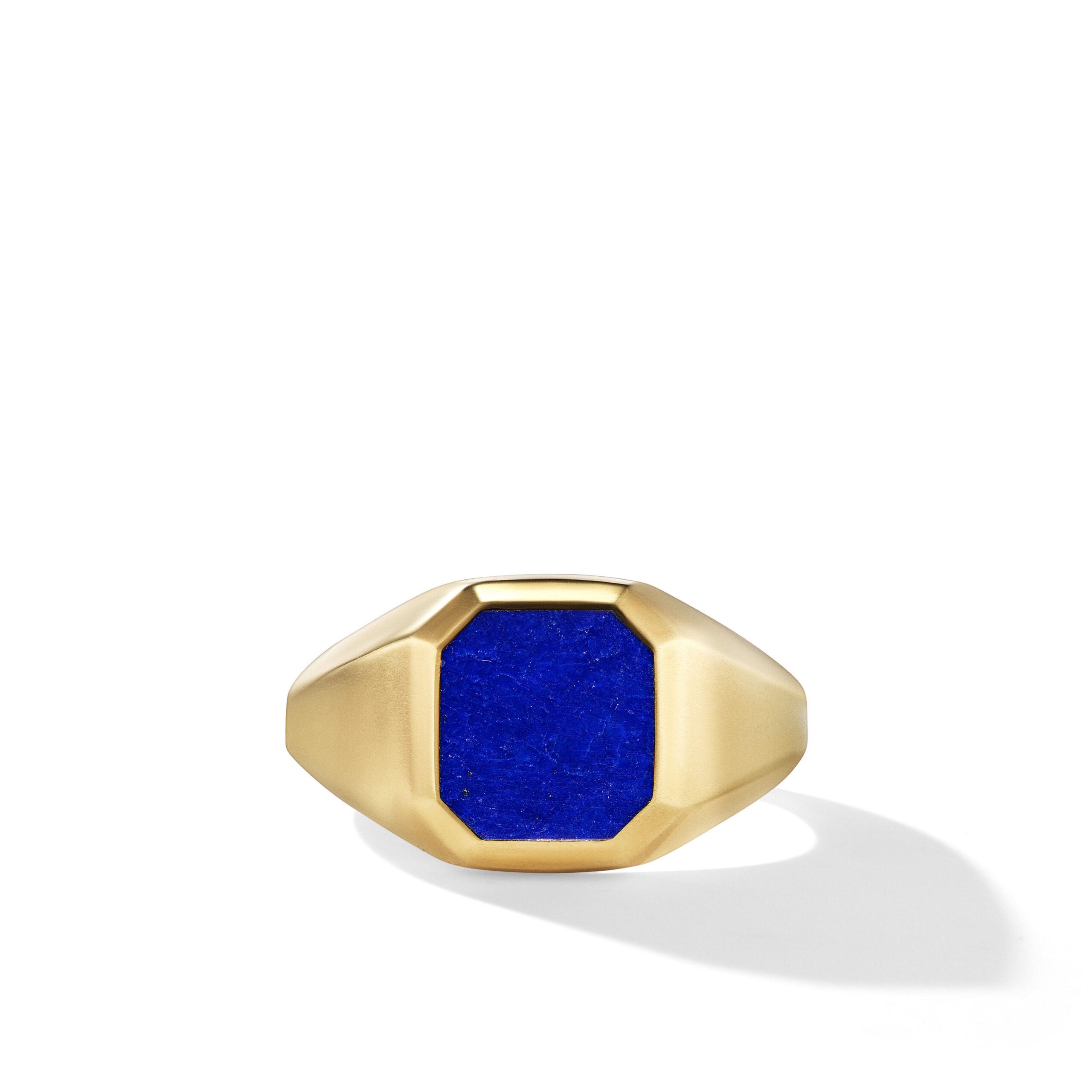 Streamline® Signet Ring in 18K Yellow Gold with Lapis, 14mm