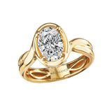 14K Yellow Gold Two-Row Shank Semi-Mount Diamond Engagement Ring