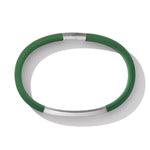 Streamline® ID Bracelet in Green Rubber with Sterling Silver, 8mm