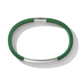 Streamline® ID Bracelet in Green Rubber with Sterling Silver, 8mm