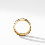 Beveled Band Ring in 18K Yellow Gold with Black Titanium, 6mm