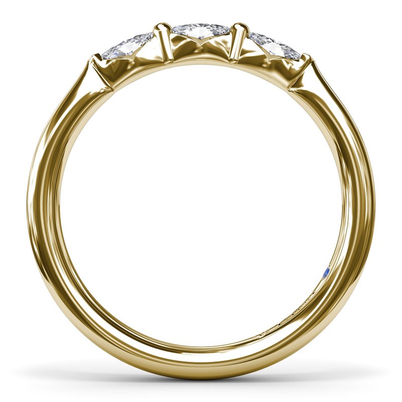 18K Yellow Gold East-West Marquise Diamond Wedding Band