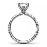 18K White Gold Diamond Collar Semi-Mount Engagement Ring