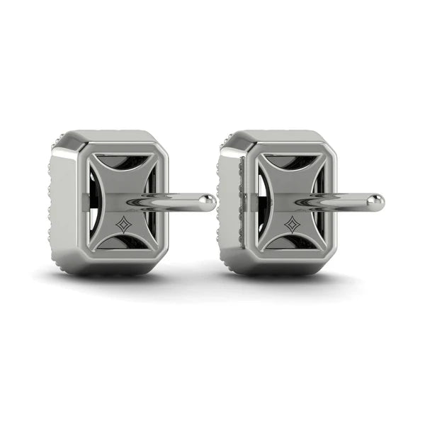 Karina Diamond Baguette Stud Earrings in 18K White Gold