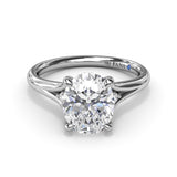18K White Gold Split Shank Semi-Mount Engagement Ring