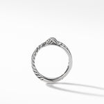 Petite X Ring in Sterling Silver with Diamonds, 4mm