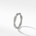 Petite Infinity Band Ring in Sterling Silver with Diamonds, 4mm