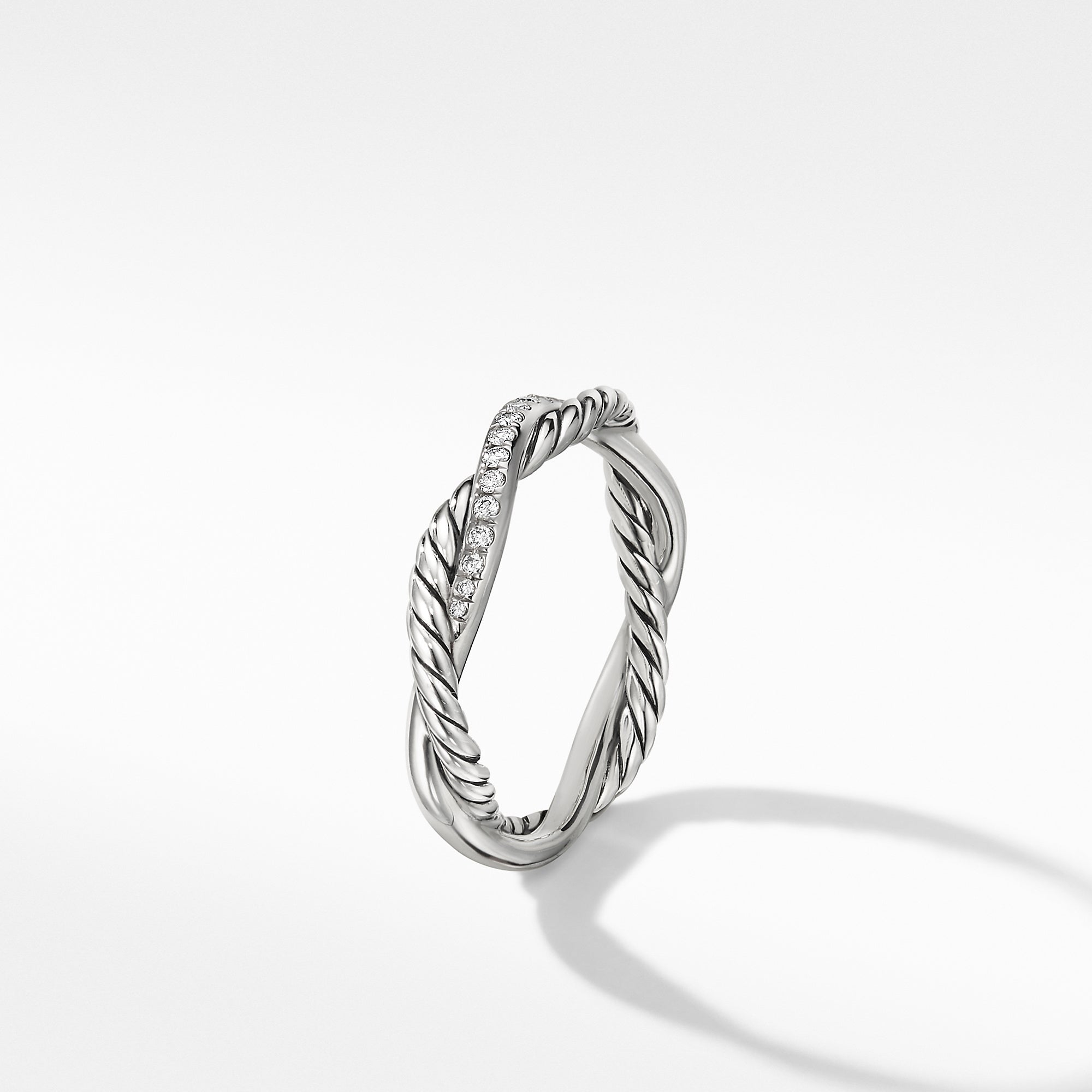 Petite Infinity Band Ring in Sterling Silver with Diamonds, 4mm