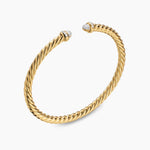 CABLESPIRA® FLEX BRACELET 18K Yellow Gold with Pavé Diamond Domes, 4mm