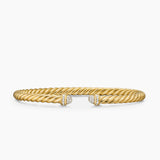 CABLESPIRA® FLEX BRACELET 18K Yellow Gold with Pavé Diamond Domes, 4mm
