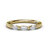 18K Yellow Gold Marquise Diamond Wedding Band