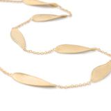 18K Yellow Gold Lunaria Twist Gold Leaf Long Necklace