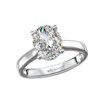 14K White Gold Hidden Halo Semi-Mount Diamond Engagement Ring